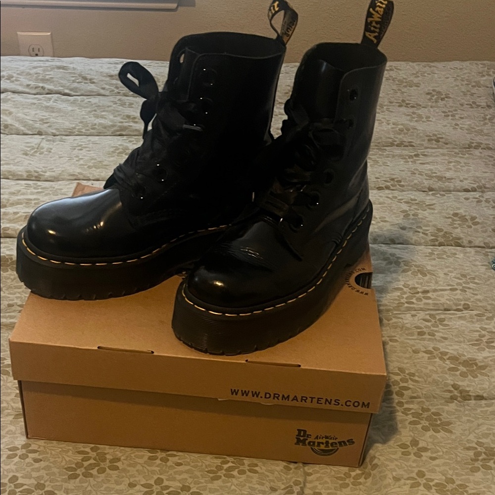 Dr. Martens Shiny Black Platform Boots